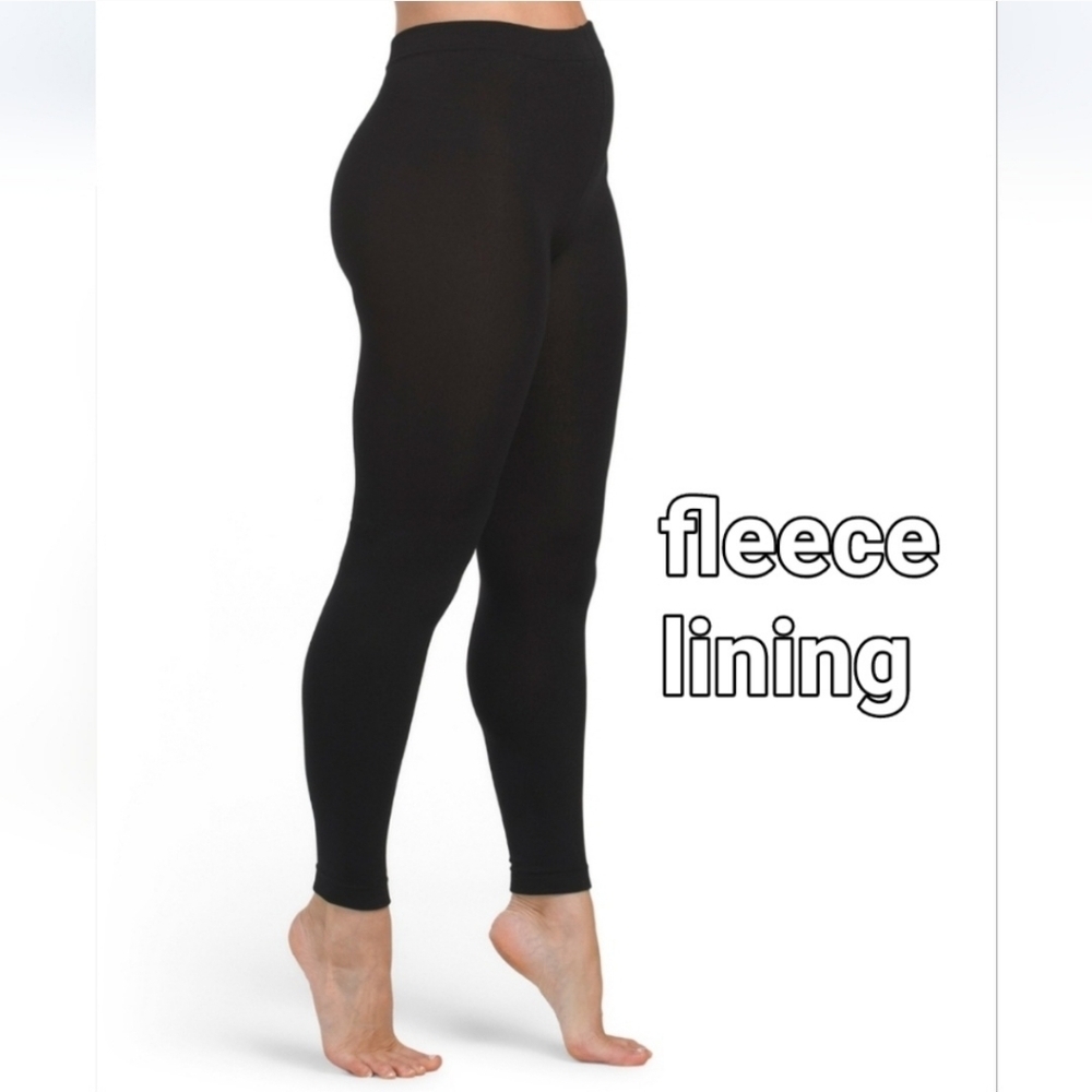 ME MOI Black Fleece Footles Leggins 2 Pack